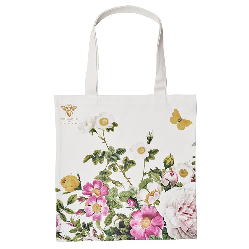Organic tote bag - Rose Flower Garden JL