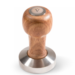 Tamper with elegant wooden handle - espresso stamp for the barista incl. Mat