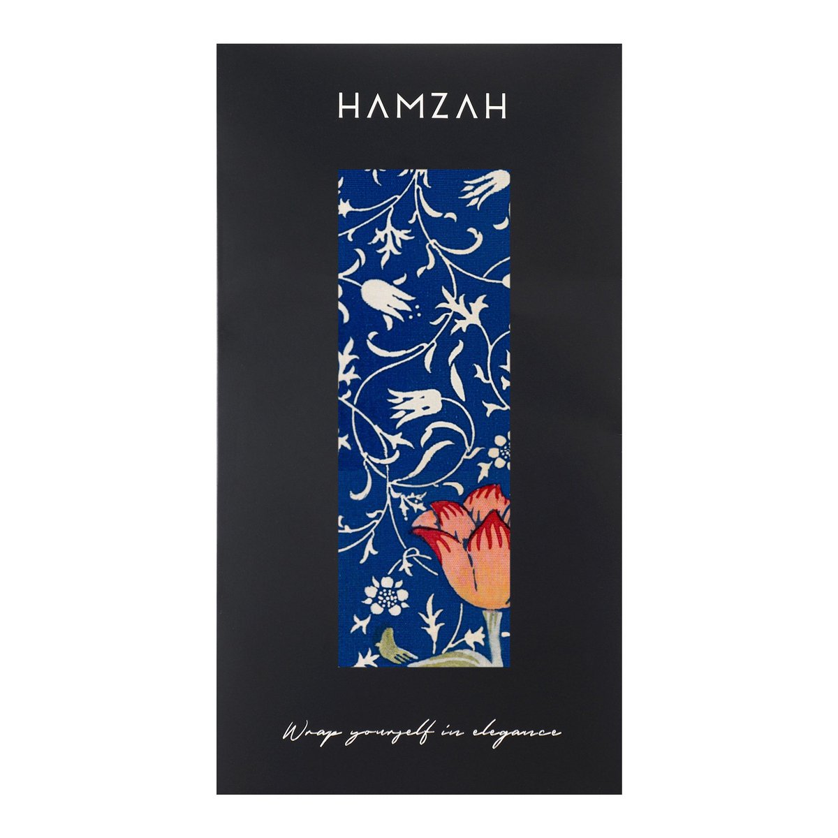 Écharpe en soie bleu floral galata