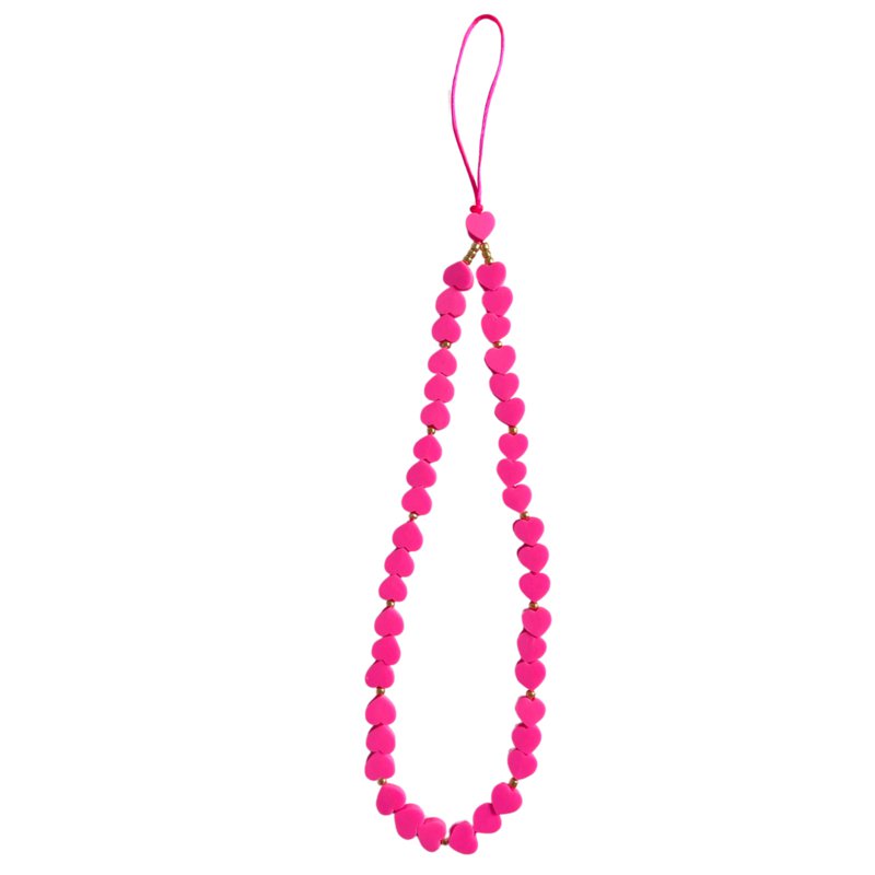 Telephone cord | Hearts | Neon pink