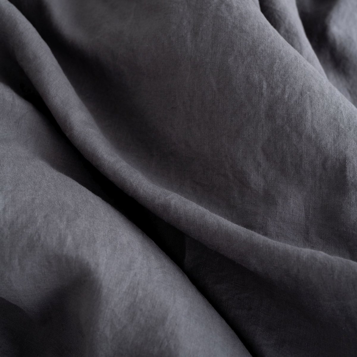 Housse de couette en lin gris foncé