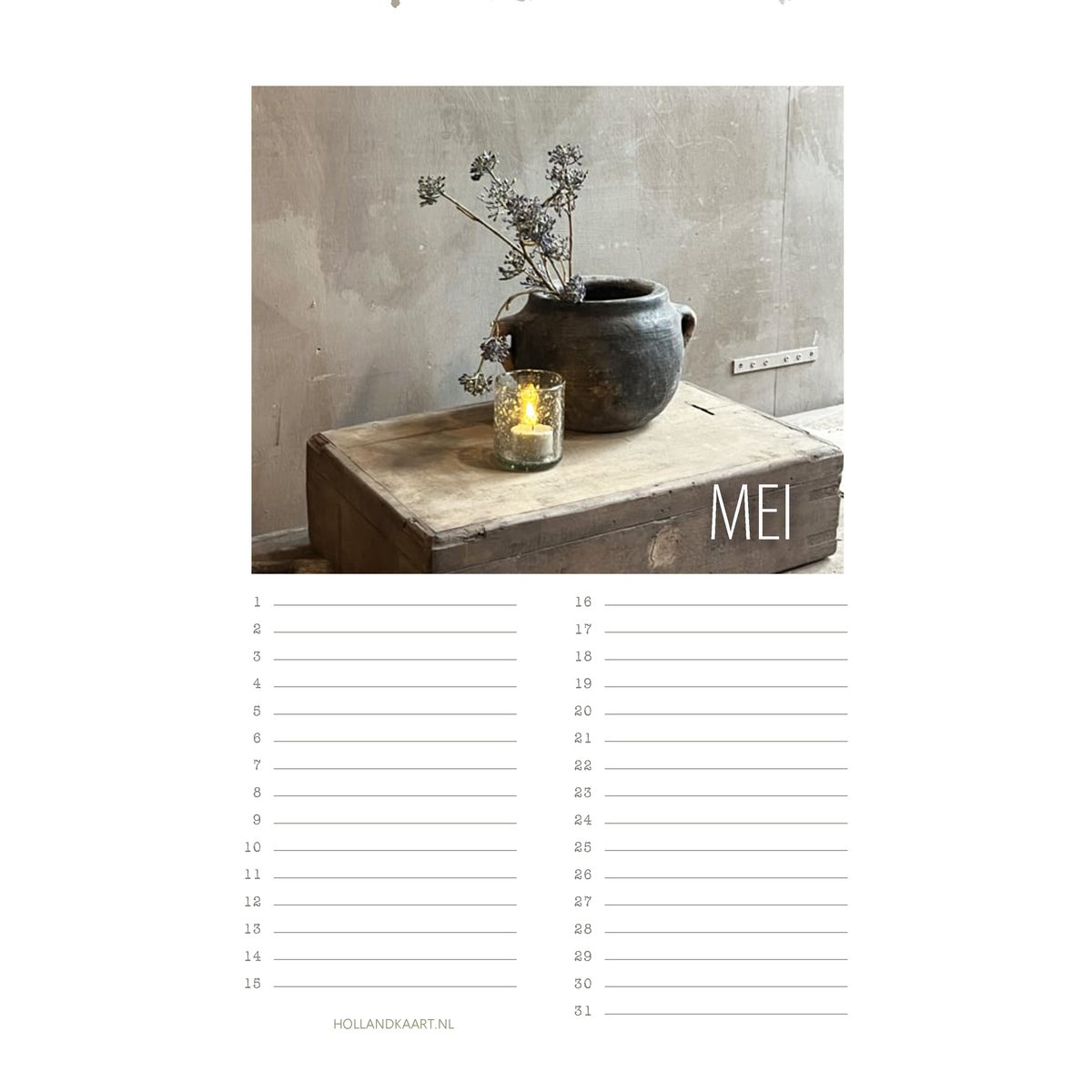 Calendario de cumpleaños No. 5 Rural/sobrio