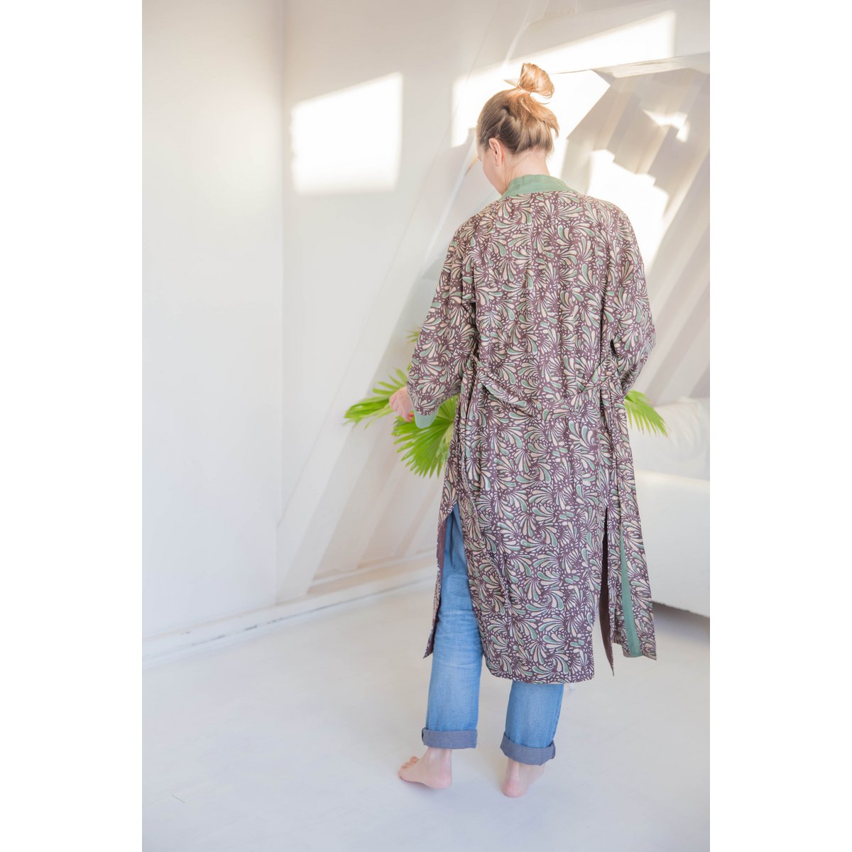 Kimono 'Chocolate' - Chocolat, Olive & Or