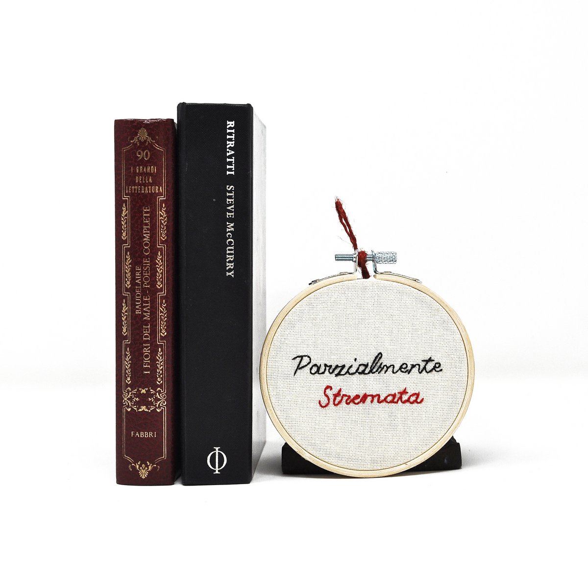 Bandeau avec phrase rigolote brodée sur tissu 10cm