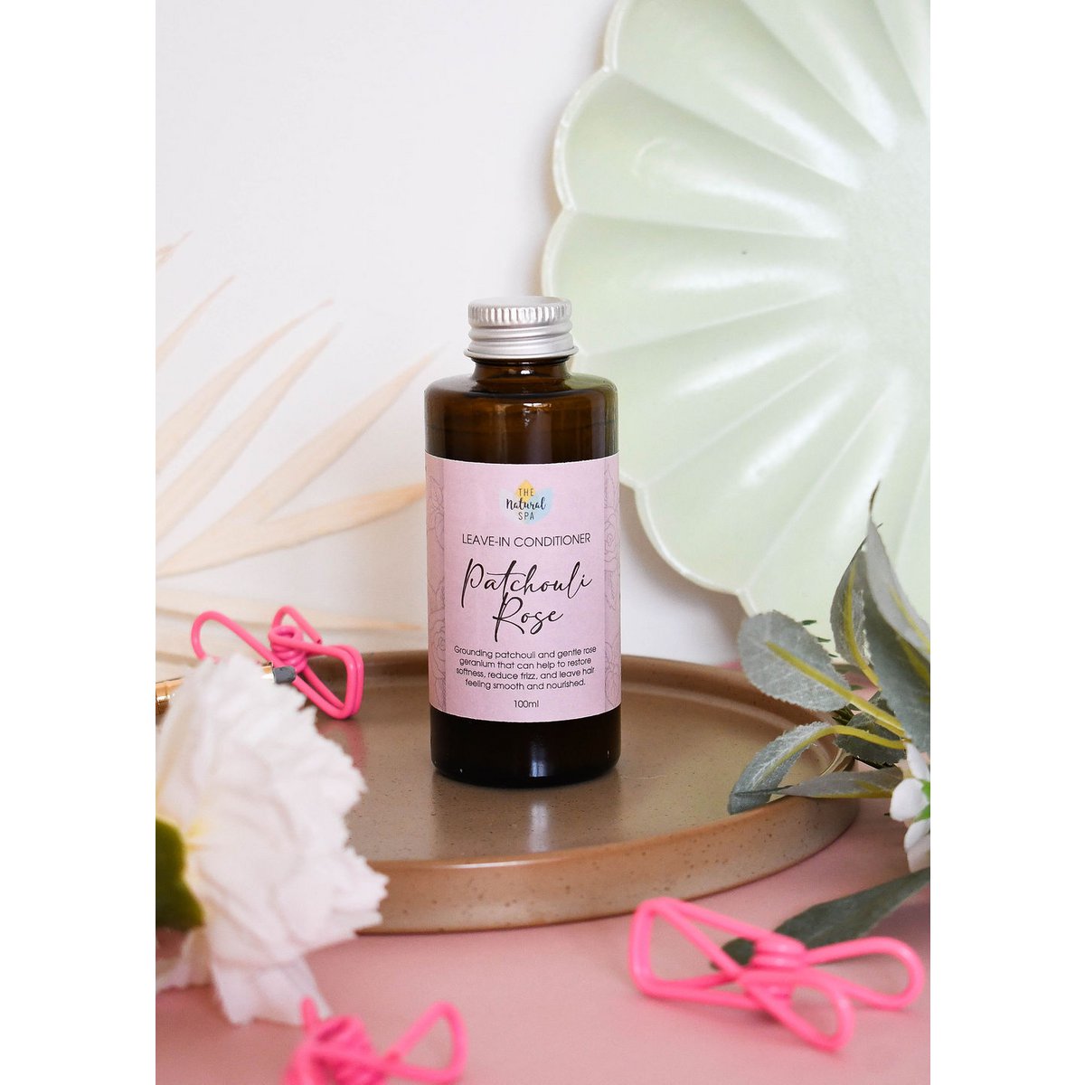 Patchouli Rose Leave-In Conditioner | Nachfüllflasche | Natürliche Haarspülung für trockenes, strapaziertes und krauses Haar | Leichte vegane Haarpflege für alle Haartypen