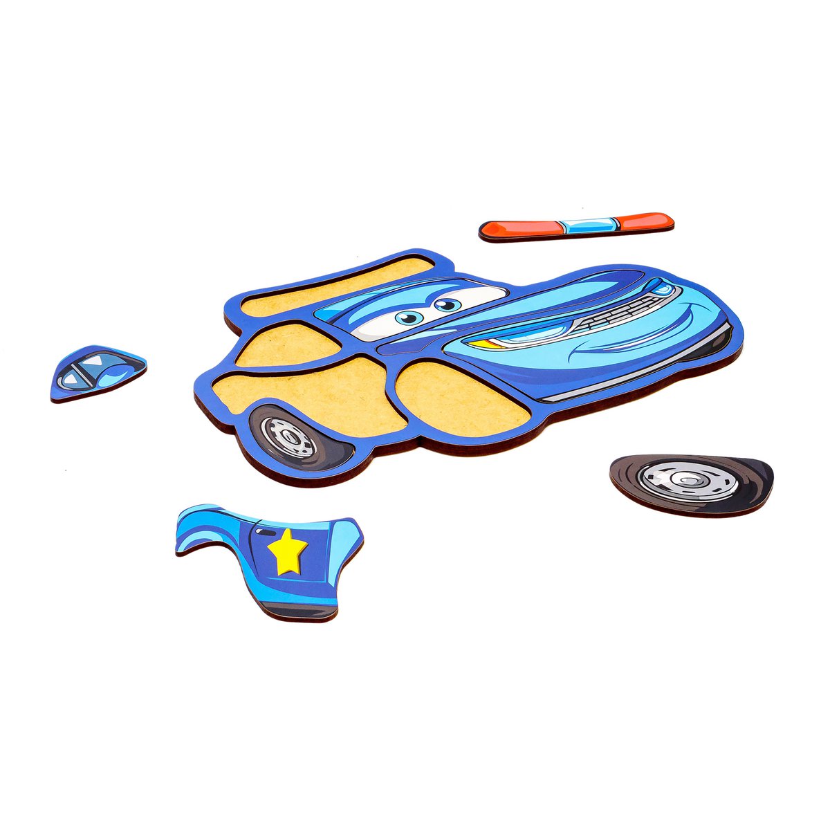 Wooden Police Car Puzzle for Kids