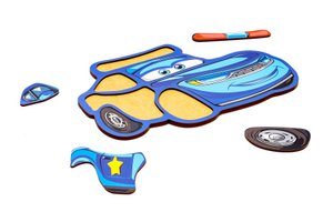 Wooden Police Car Puzzle for Kids