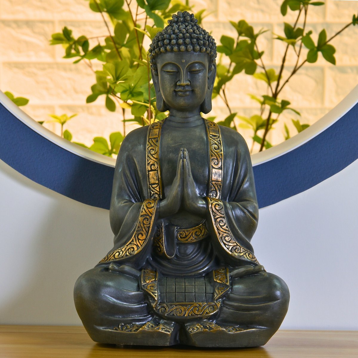 Gran estatua Buda Meditación-Decoración de Zen y Feng Shui-Broing una atmósfera espiritual y relajante a su estatua de interiores.