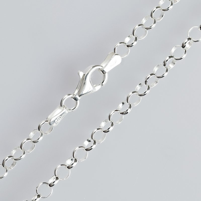925 Sterling Silber Erbskette 3,5mm, diamantiert