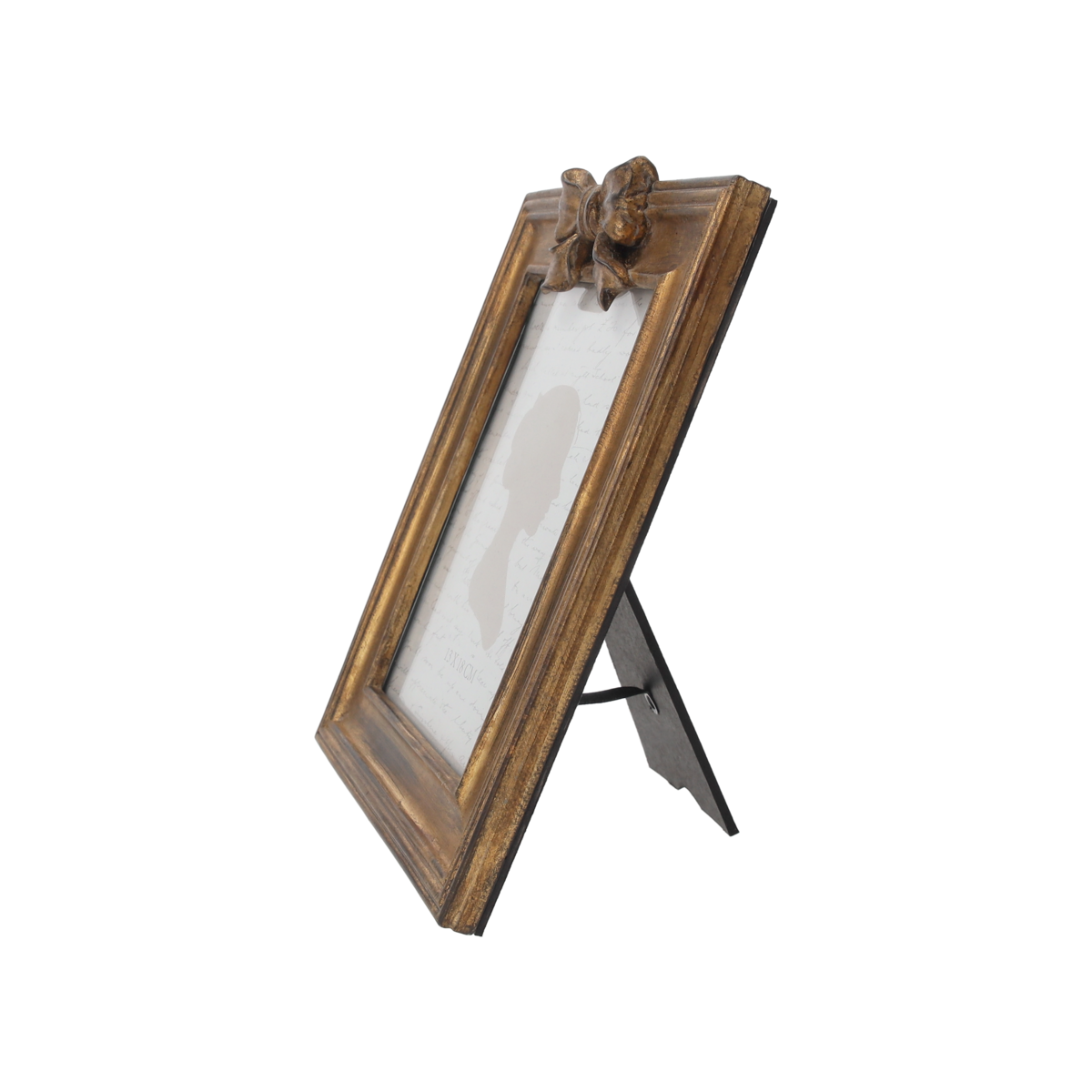 Gold bow resin photo frame 24x19 cm