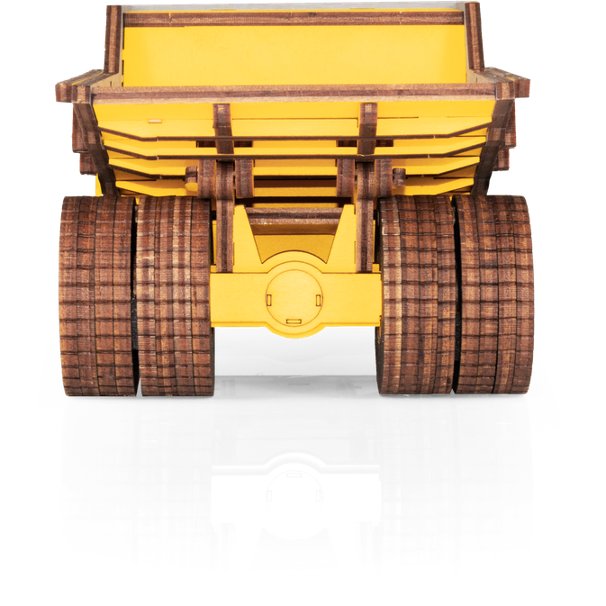 Eco Wood Art (EWA) 3D-Puzzle aus mechanischem Holz, Hybrid-Bergbau-Muldenkipper Belaz-7513M, 4233, Farbe Gelb, 18 x 9 x 10 cm