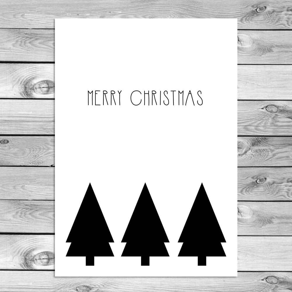 Christmas Christmas trees - Christmas Poster - Text poster - Black and White poster