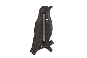 Outdoor thermometer Bird brown metal
