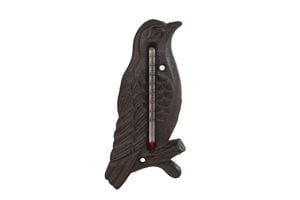 Outdoor thermometer Bird brown metal