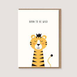 Tarjeta plegable con sobre - "Tigre - Nacido para ser salvaje"