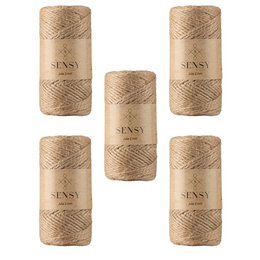 Sensy Premium Natural Jute Garn Best Arts Crafts Gavegarn Julegarn Holdbar pakkesnor (328 fod)