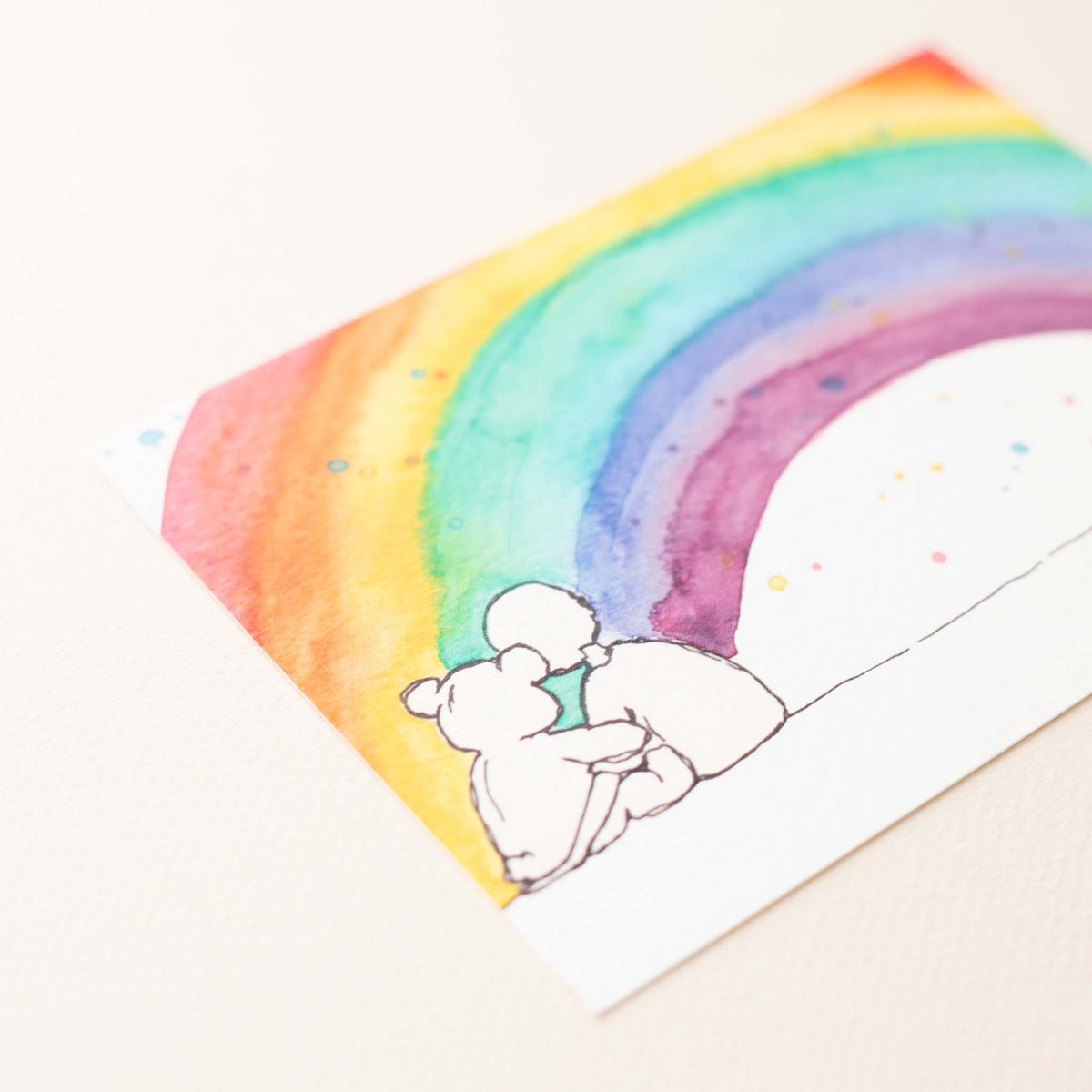 Grußkarte Beobachten Sie den Regenbogen