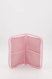 Porte-documents matelassé pour bébé avec nœud, gris