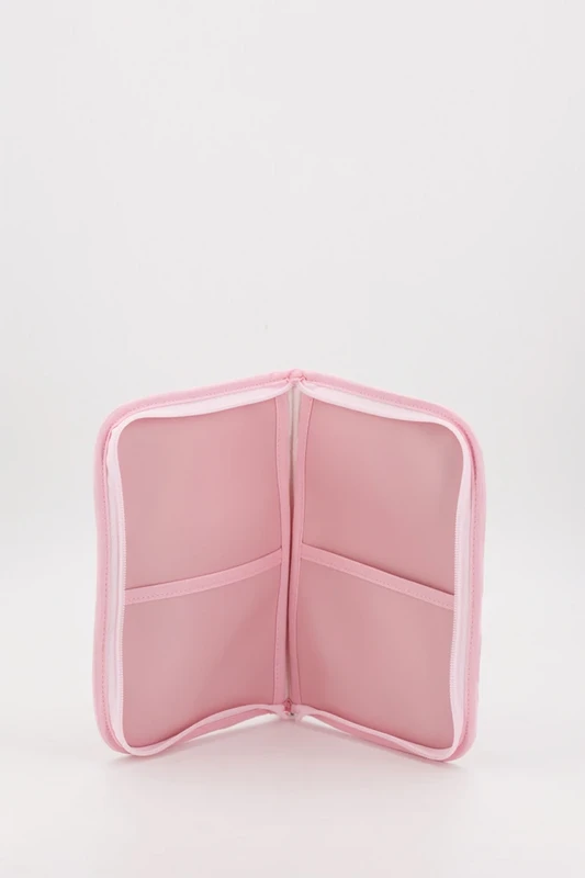 Porte-documents matelassé pour bébé avec nœud, gris