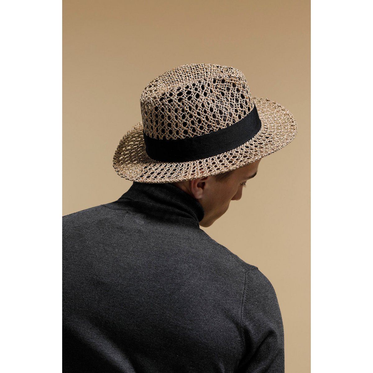 Chapeau Fedora en crochet de paille