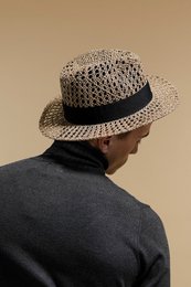 Straw Crochet Fedora Hat