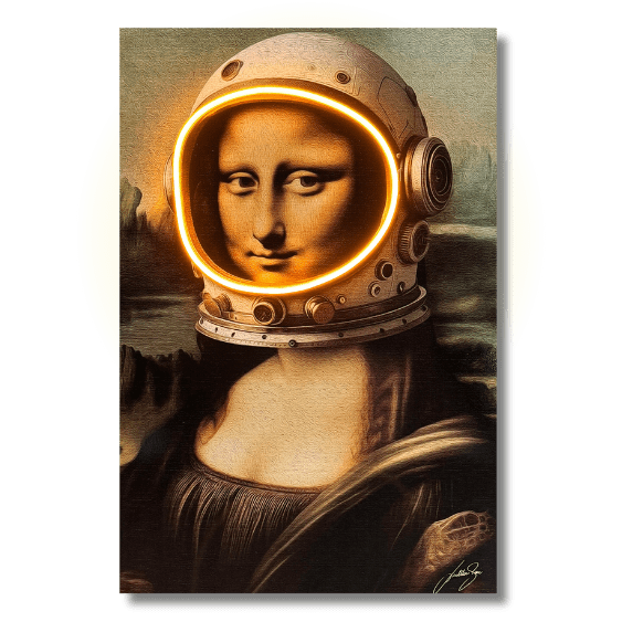 Gioconda astronaut | LED vægkunst