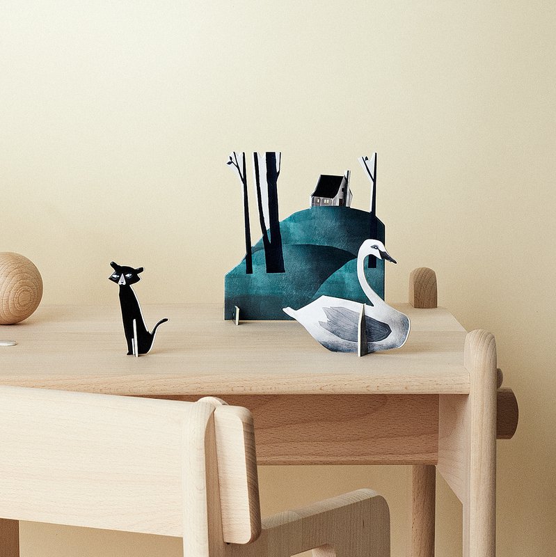 Figuras 3D Puzzle para niños - El cuento de hadas del patito feo