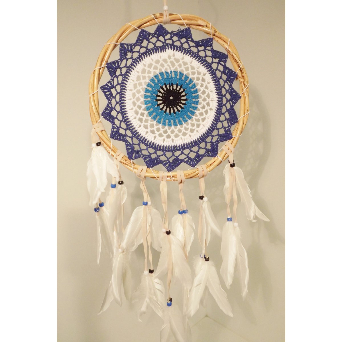 Acchiappasogni classico bianco-blu 25 cm.