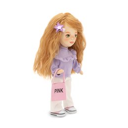 Weiches Spielzeug, süße Schwestern - sonnig in einem lila Pullover + Bonuszubehör (35 cm)