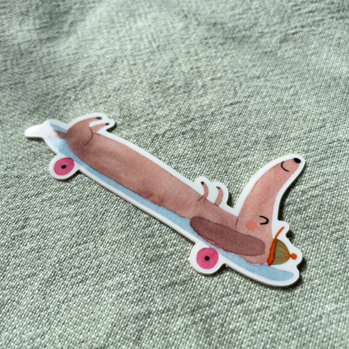 Vinilo adhesivo Skater Dachshund