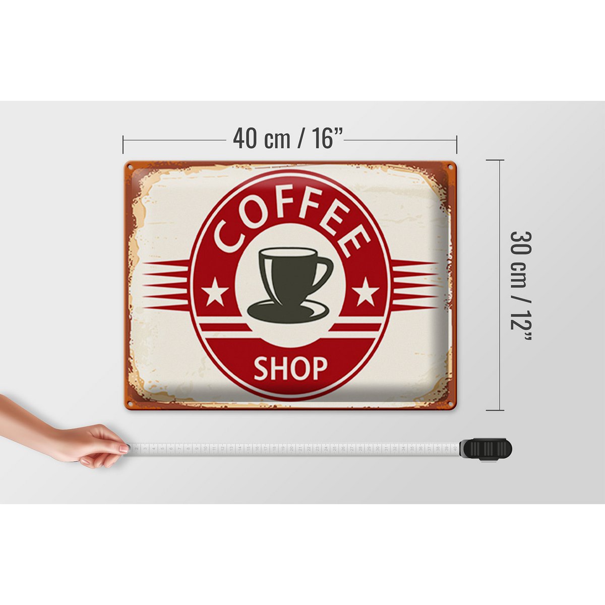 Tin Sign Retro 40x30cm Coffee Shop Coffee Cup