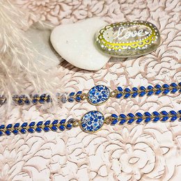 2 Bloemduo armbanden Art Deco Chainte Chevrons roestvrijstalen roestvrijstalen roestvrijstalen dagcadeau roestvrij