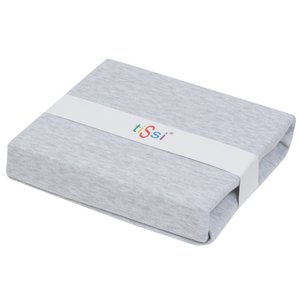 tiSsi® 6-corner fitted sheet GRAY 80x136 cm for playpens