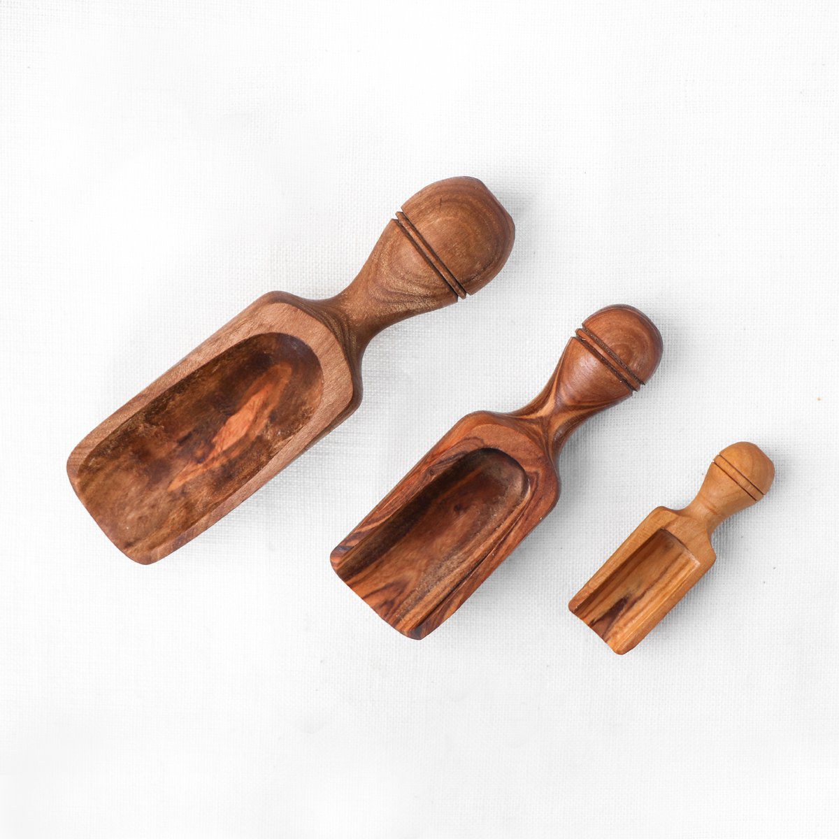 Handmade Olive Wood Scoop | Rustic Coffee & Spice Spoon