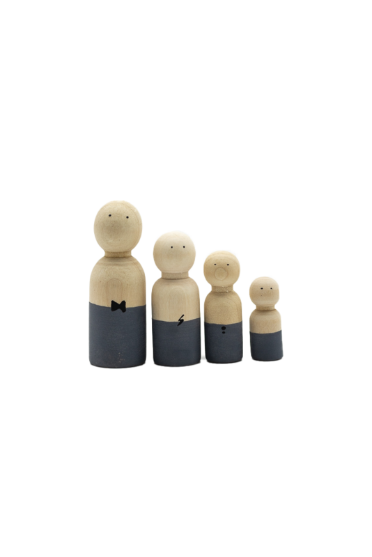 Peg Doll Boutique Blue - Tuureluur Trædukke Saml din familie Familiefødsel