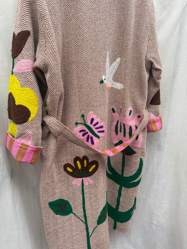 TOUT - Cappotto con uccelli in tweed