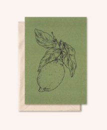 Nachhaltige Karte + Umschlag | Zitrone | Olive