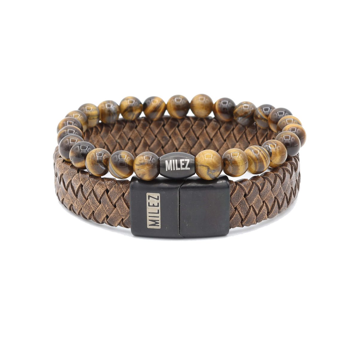 Herren-Armband-Set „Golden Glow“ – schwarzer Verschluss