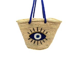 Wicker carrycot, beach bag, palm summer bag, handmade and ethnic 45 cm