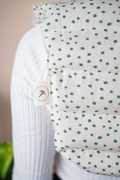 Cuscino scritto per collo in cotone - punti verde