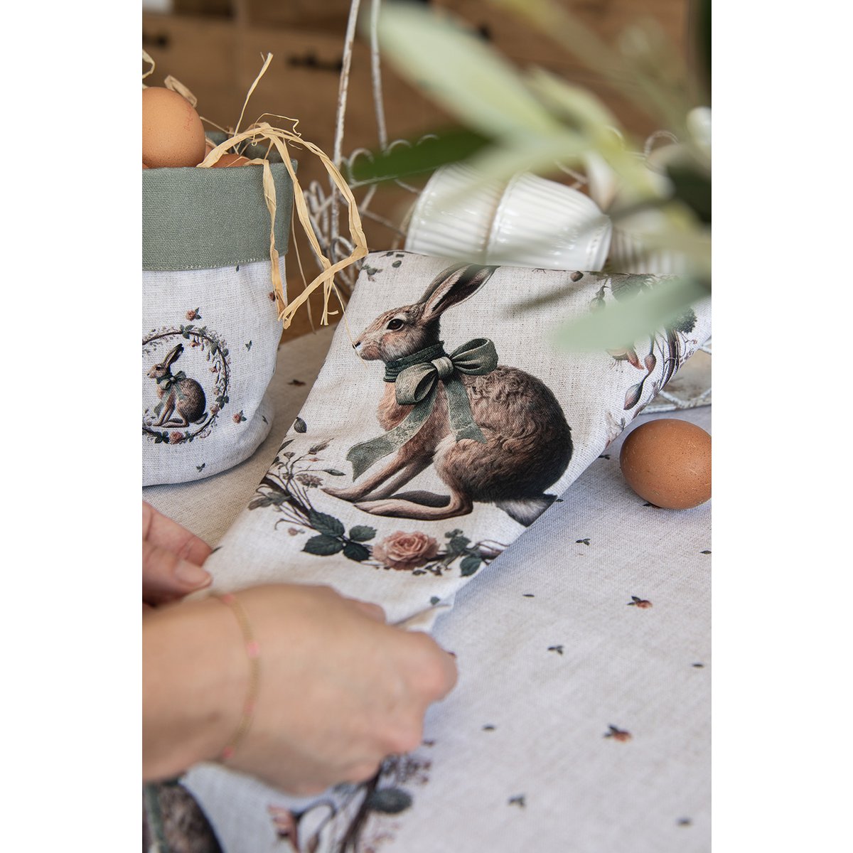 Ofenhandschuh 18x30 cm Beige Baumwolle