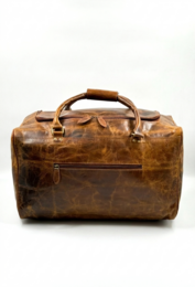 Håndlavet rejsetaske i nødstedt brunt læder – Artisan "Crumpled Effect" Weekender & Unisex Duffle