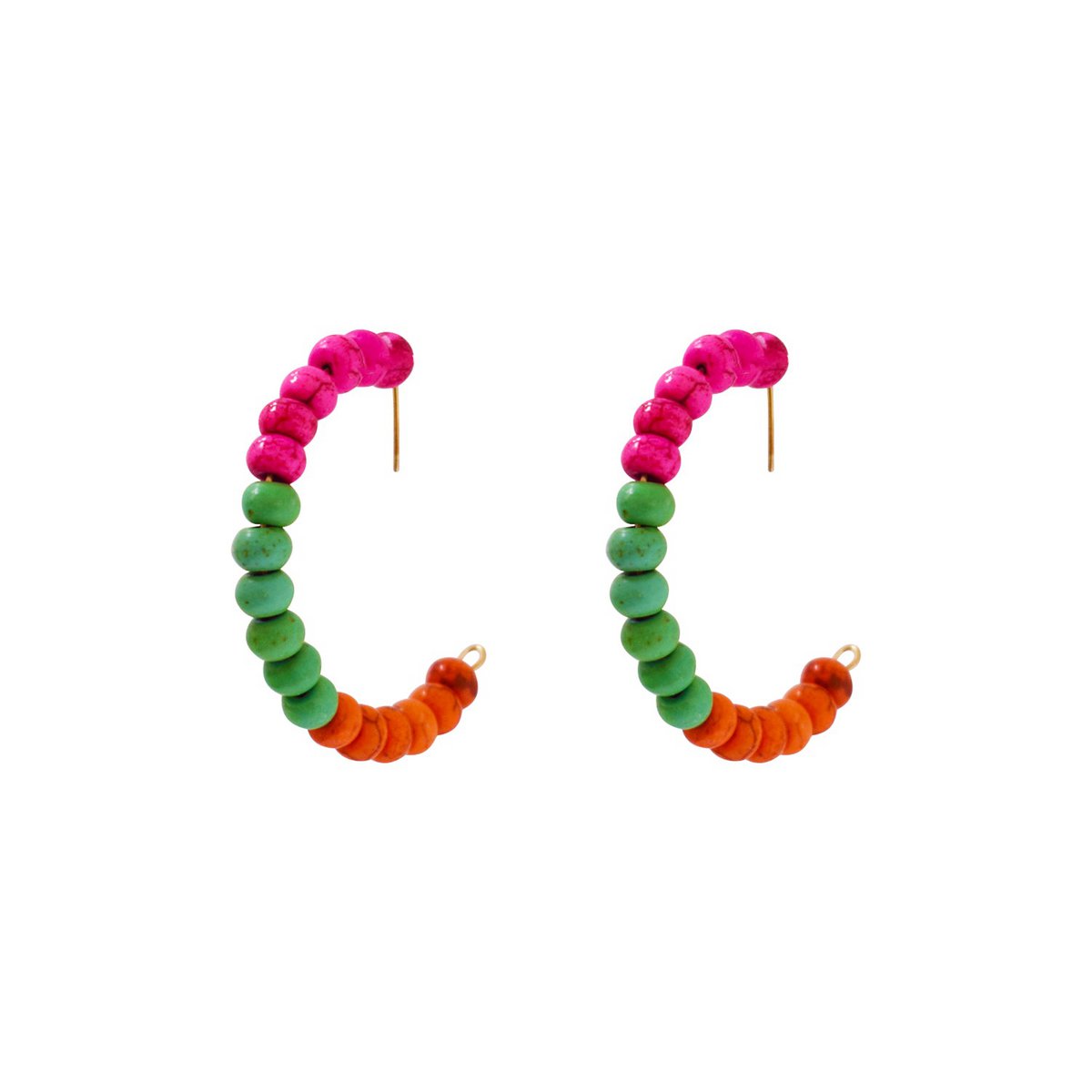 Orecchini a cerchio con perline colorate del festival di carnevale, orecchini a cerchio festivi, cerchi con perline, accessori alla moda per festival | di lovebynlanla