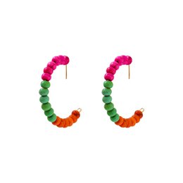 Orecchini a cerchio con perline colorate del festival di carnevale, orecchini a cerchio festivi, cerchi con perline, accessori alla moda per festival | di lovebynlanla