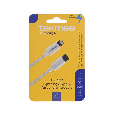 TEKMEE 1M LIGHTNING/TYP-C-FISCHNETZKABEL