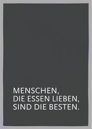 Tea towel gray, PEOPLE WHO LOVE FOOD ARE THE BEST, white