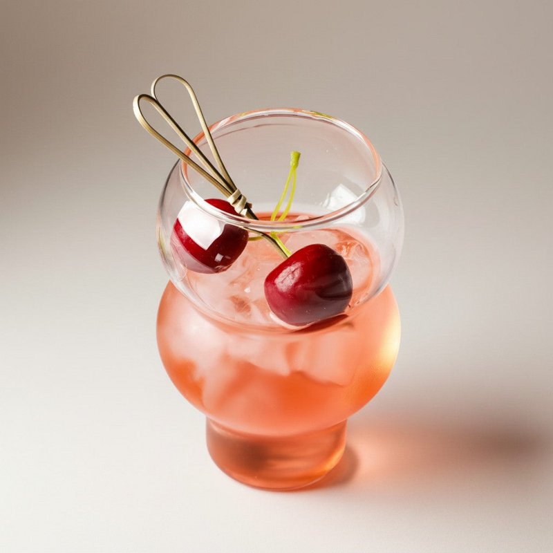 Designerski kubek szklany do napojów gorących i zimnych - Bubble - przezroczysty - 500 ml