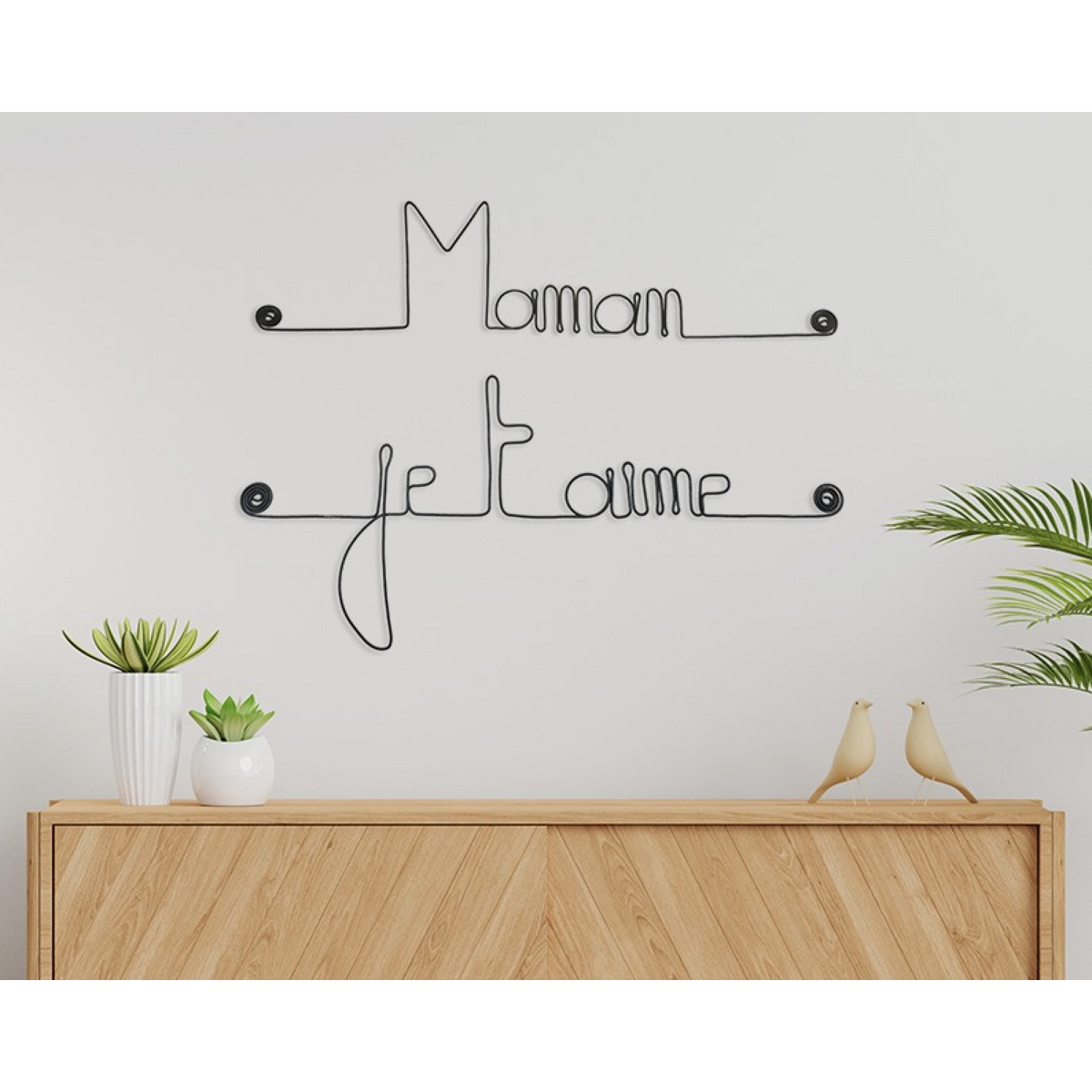 Mother's Day Gift "Mom I love you" - Wire Wall Decoration