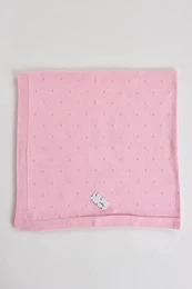 Coperta in maglia di cotone per neonati, punto rosa