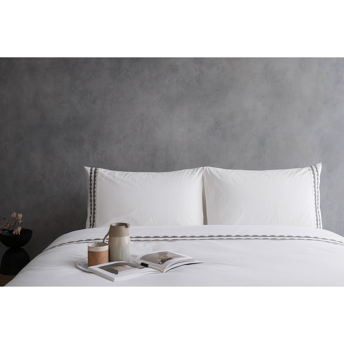 Shiloh -kussensloop gemaakt van 100% lang nietje katoenen percale, set van 2